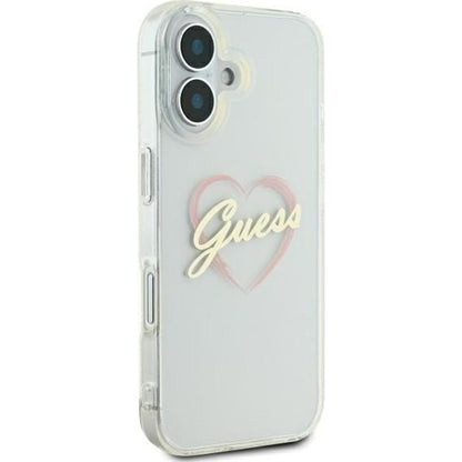 Husa pentru Apple iPhone 16, Guess, IML Heart, Transparenta