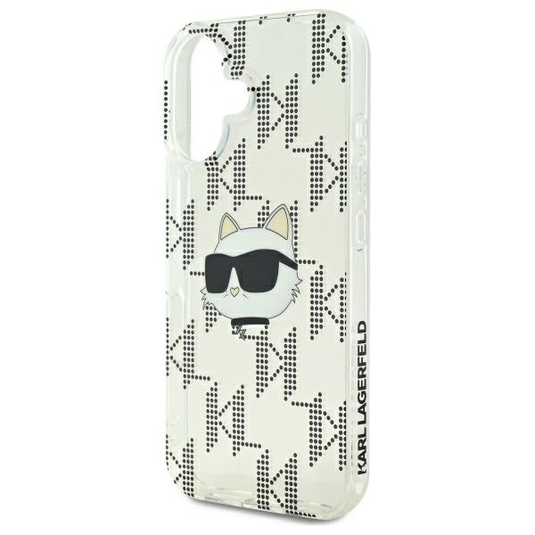 Husa pentru Apple iPhone 16, Karl Lagerfeld, IML Luxury Electroplated Choupette's Head, Transparenta