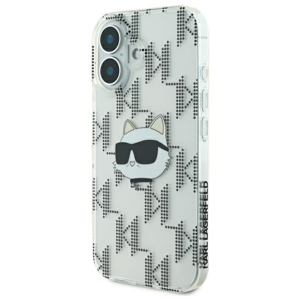 Husa pentru Apple iPhone 16, Karl Lagerfeld, IML Luxury Electroplated Choupette's Head, Transparenta