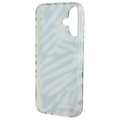 Husa pentru Apple iPhone 16, Karl Lagerfeld, IML Luxury Zebra Pattern with Strap, Neagra