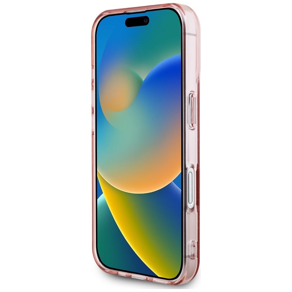 Husa pentru Apple iPhone 16, Karl Lagerfeld, IML Rhinestones Pink Logo, Roz