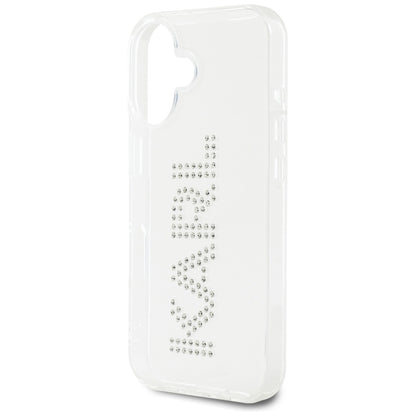 Husa pentru Apple iPhone 16, Karl Lagerfeld, IML Rhinestones Transparent Logo, Transparenta