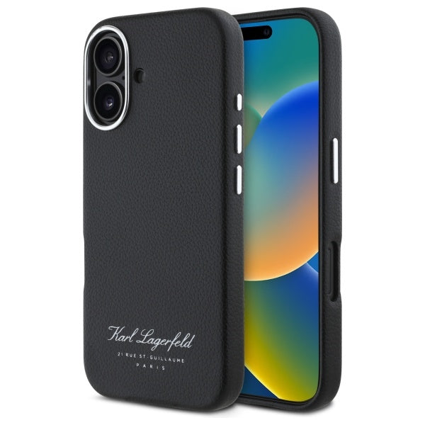 Husa pentru Apple iPhone 16, Karl Lagerfeld, RSG, Neagra