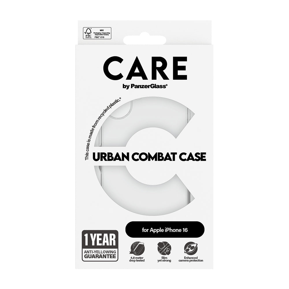 Husa pentru Apple iPhone 16, PanzerGlass, Care Urban Combat, Transparenta