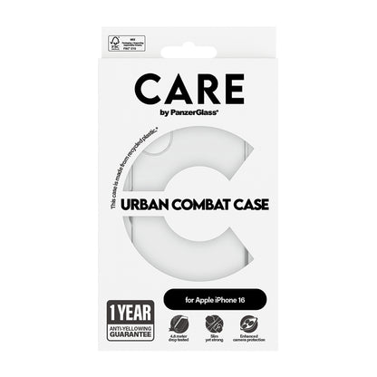 Husa pentru Apple iPhone 16, PanzerGlass, Care Urban Combat, Transparenta