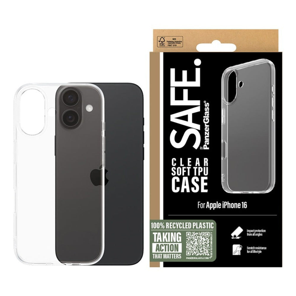Husa pentru Apple iPhone 16, PanzerGlass, Safe., Transparenta