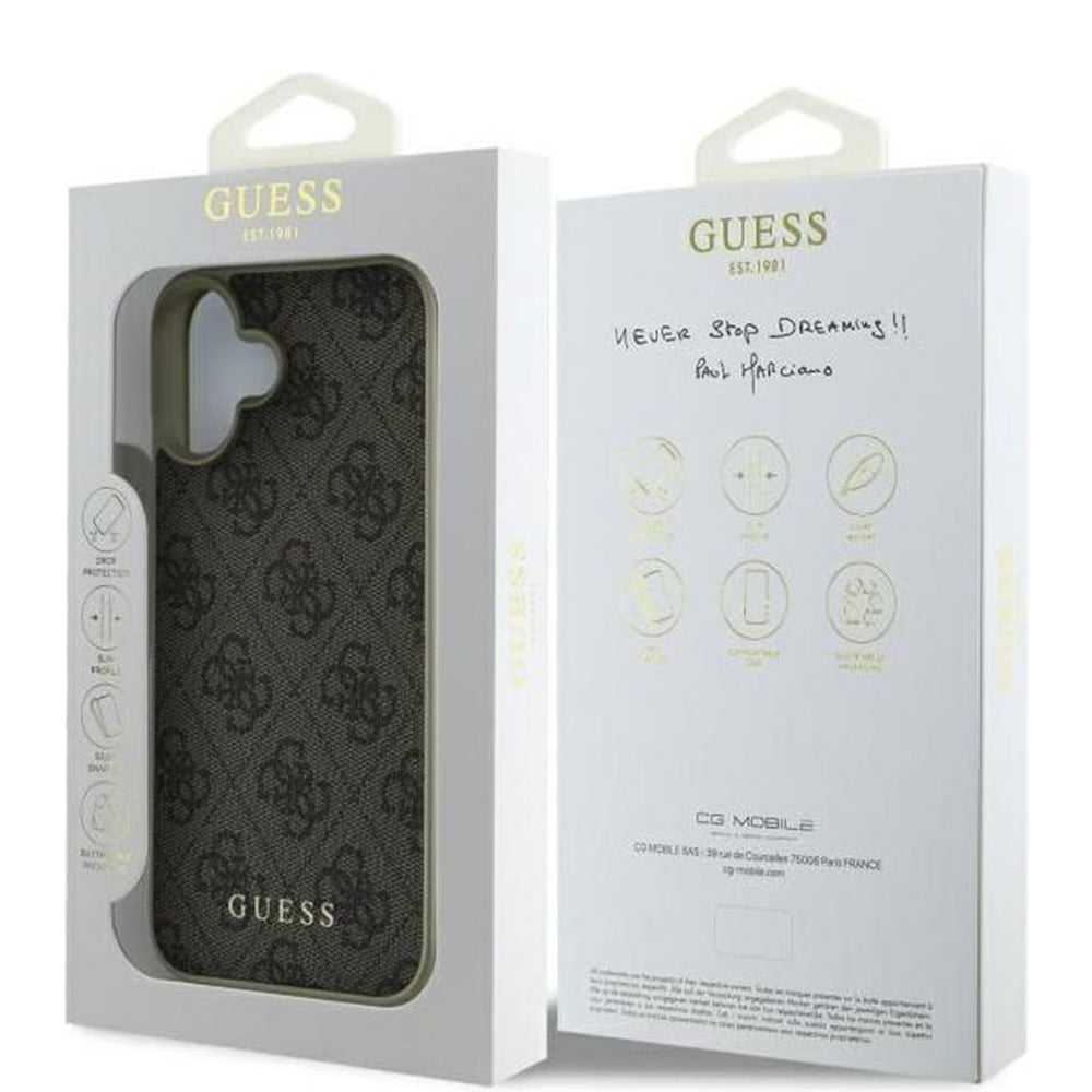 Husa pentru Apple iPhone 16 Plus, Guess, 4G Charm, Maro