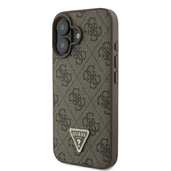 Husa pentru Apple iPhone 16 Plus, Guess, 4G Triangle Strass, Maro