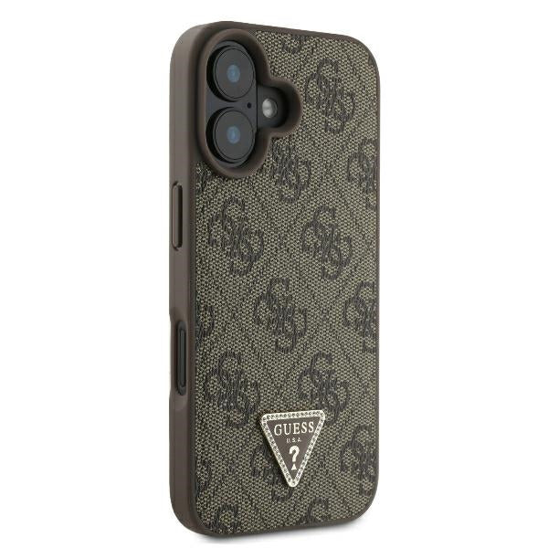 Husa pentru Apple iPhone 16 Plus, Guess, 4G Triangle Strass, Maro