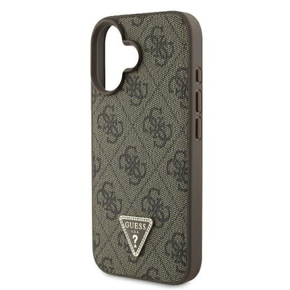 Husa pentru Apple iPhone 16 Plus, Guess, 4G Triangle Strass, Maro