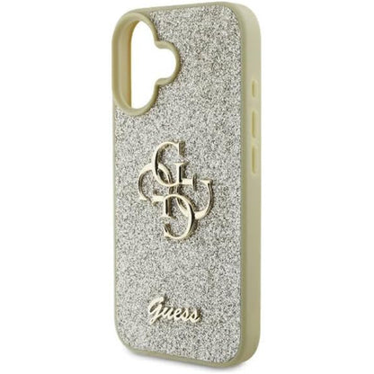Husa pentru Apple iPhone 16 Plus, Guess, Fixed Glitter Big 4G, Aurie