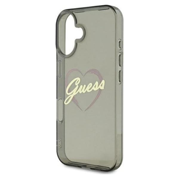 Husa pentru Apple iPhone 16 Plus, Guess, IML Heart, Neagra