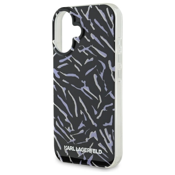 Husa pentru Apple iPhone 16 Plus, Karl Lagerfeld, Zebra with Cord Strap, Mov