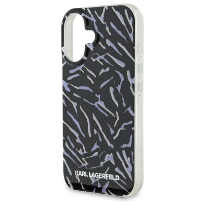Husa pentru Apple iPhone 16 Plus, Karl Lagerfeld, Zebra with Cord Strap, Mov