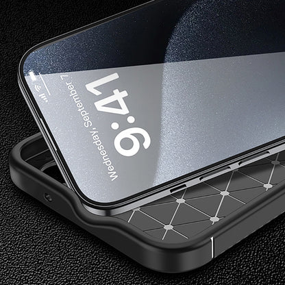 Husa pentru Apple iPhone 16 Plus, Techsuit, CarbonFiber, Neagra