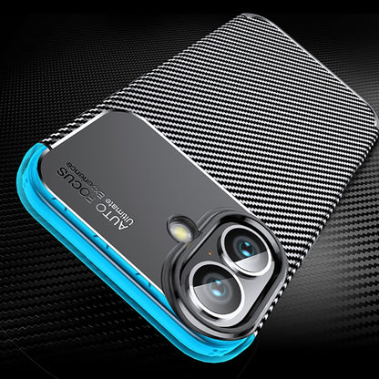 Husa pentru Apple iPhone 16 Plus, Techsuit, CarbonFiber, Neagra