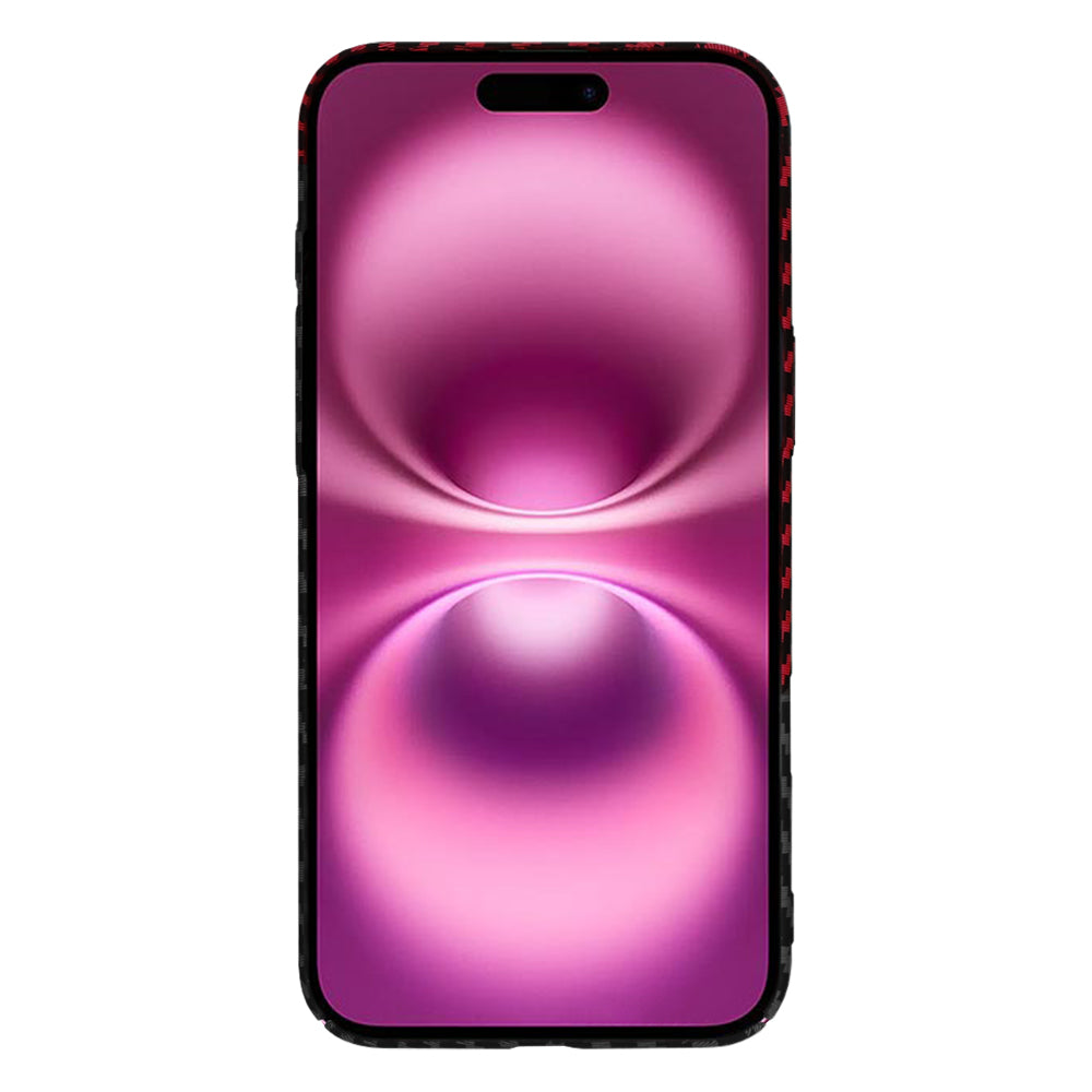 Husa pentru Apple iPhone 16 Plus, Techsuit, Carbonite FiberShell, Neagra Rosie