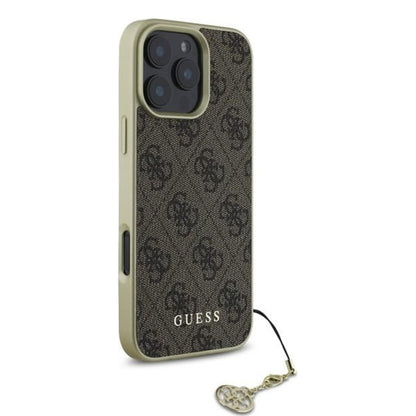 Husa pentru Apple iPhone 16 Pro, Guess, 4G Charm, Maro