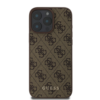 Husa pentru Apple iPhone 16 Pro, Guess, 4G Classic, Maro