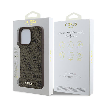 Husa pentru Apple iPhone 16 Pro, Guess, 4G Classic, Maro