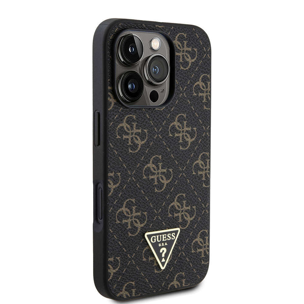 Husa pentru Apple iPhone 16 Pro, Guess, 4G Triangle Logo, Alba