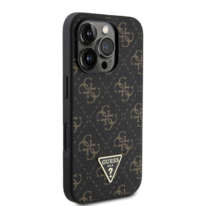 Husa pentru Apple iPhone 16 Pro, Guess, 4G Triangle Logo, Alba