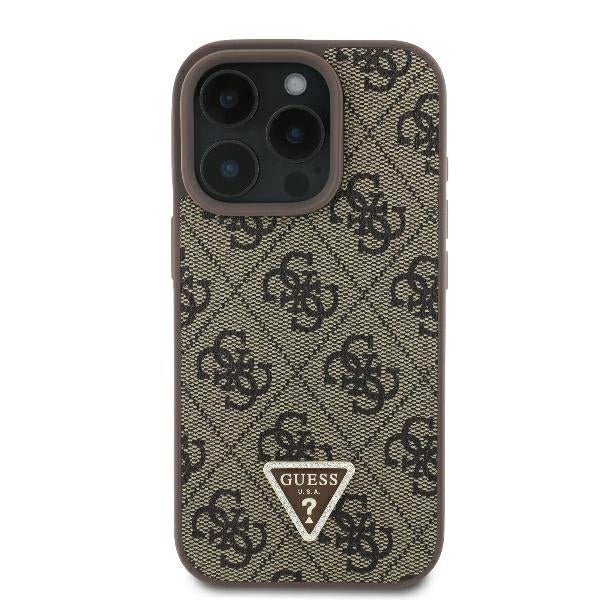 Husa pentru Apple iPhone 16 Pro, Guess, 4G Triangle Strass, Maro