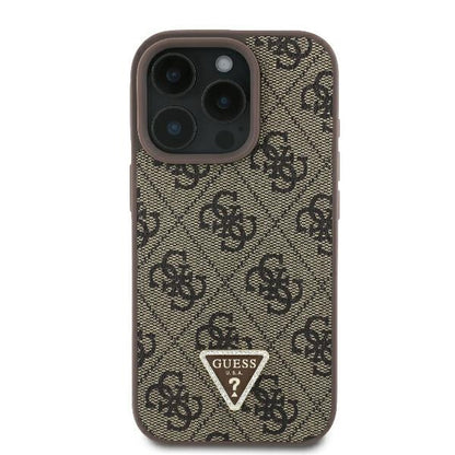 Husa pentru Apple iPhone 16 Pro, Guess, 4G Triangle Strass, Maro