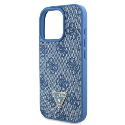 Husa pentru Apple iPhone 16 Pro, Guess, Crossbody 4G Triangle Strass, Albastra