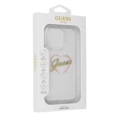 Husa pentru Apple iPhone 16 Pro, Guess, IML Heart, Transparenta
