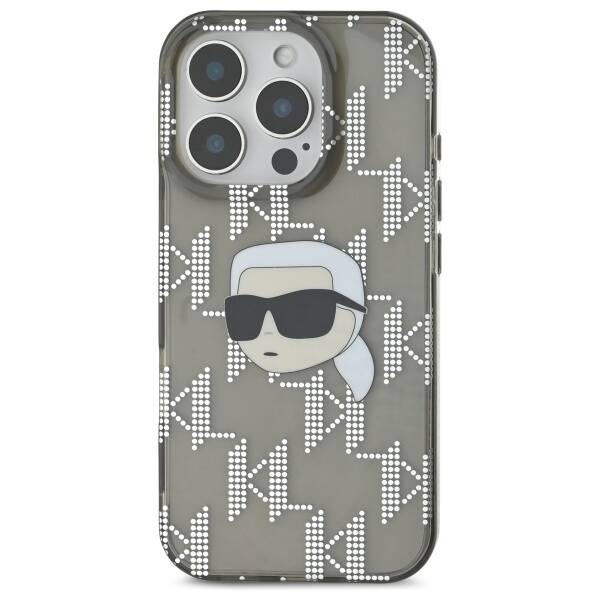 Husa pentru Apple iPhone 16 Pro, Karl Lagerfeld, IML Luxury Electroplated Karl's Head, Neagra