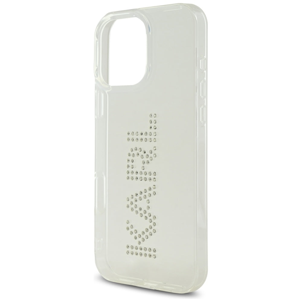 Husa pentru Apple iPhone 16 Pro, Karl Lagerfeld, IML Rhinestones Transparent Logo, Transparenta