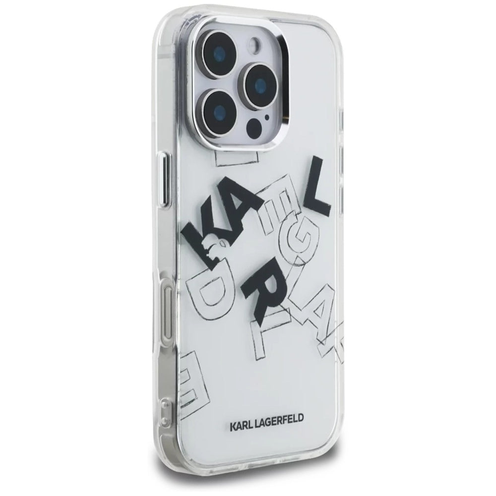 Husa pentru Apple iPhone 16 Pro, Karl Lagerfeld, IML Sketched Graphic Logo, Transparenta