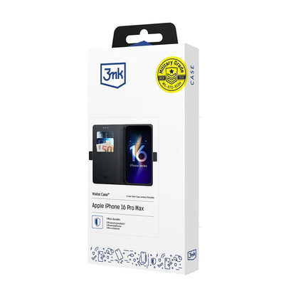 Husa pentru Apple iPhone 16 Pro Max, 3MK, Wallet, Neagra