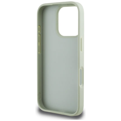 Husa pentru Apple iPhone 16 Pro Max, Guess, Grained Big 4G Logo Small Classic Logo, Verde