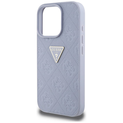 Husa pentru Apple iPhone 16 Pro Max, Guess, Hot Stamp 4G Pattern Triangle Logo, Mov Deschis