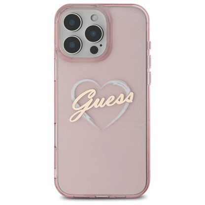 Husa pentru Apple iPhone 16 Pro Max, Guess, IML Heart, Roz