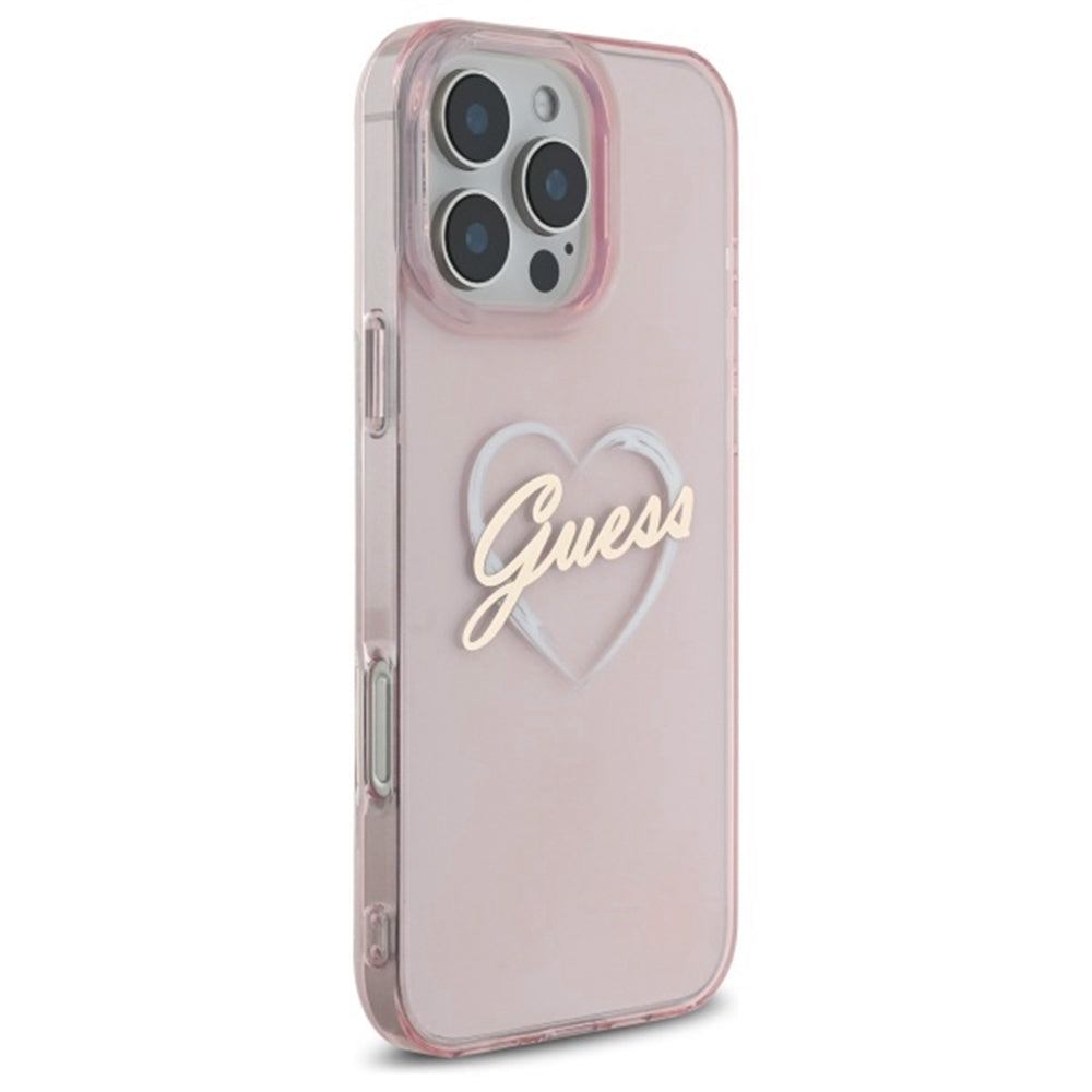 Husa pentru Apple iPhone 16 Pro Max, Guess, IML Heart, Roz