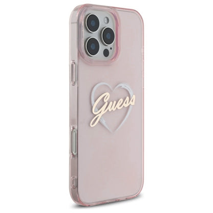 Husa pentru Apple iPhone 16 Pro Max, Guess, IML Heart, Roz