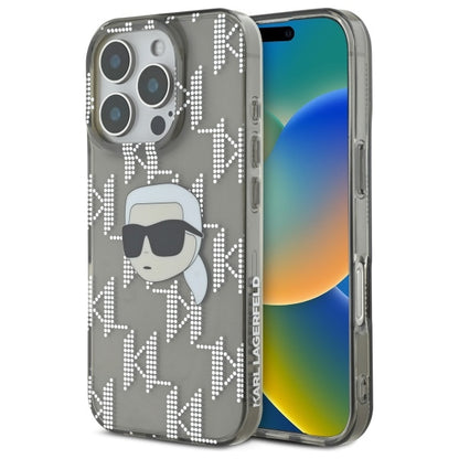 Husa pentru Apple iPhone 16 Pro Max, Karl Lagerfeld, IML Luxury Electroplated Karl's Head, Neagra