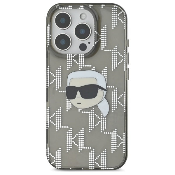 Husa pentru Apple iPhone 16 Pro Max, Karl Lagerfeld, IML Luxury Electroplated Karl's Head, Neagra