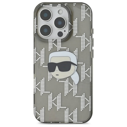 Husa pentru Apple iPhone 16 Pro Max, Karl Lagerfeld, IML Luxury Electroplated Karl's Head, Neagra