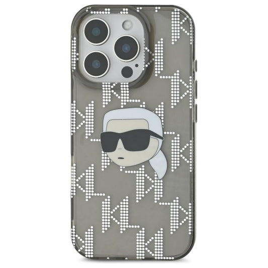 Husa pentru Apple iPhone 16 Pro Max, Karl Lagerfeld, IML Luxury Electroplated Karl's Head, Neagra
