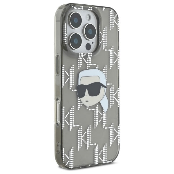 Husa pentru Apple iPhone 16 Pro Max, Karl Lagerfeld, IML Luxury Electroplated Karl's Head, Neagra