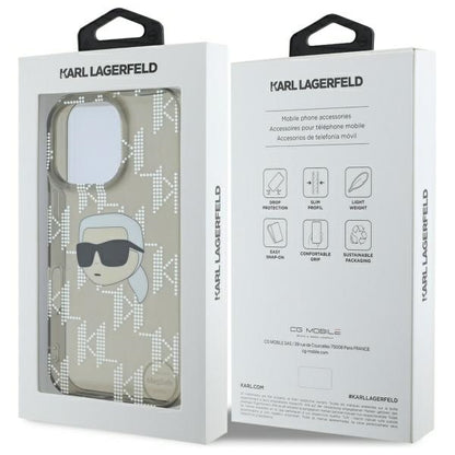 Husa pentru Apple iPhone 16 Pro Max, Karl Lagerfeld, IML Luxury Electroplated Karl's Head, Neagra