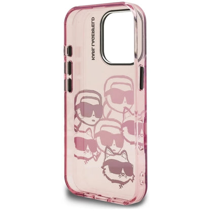 Husa pentru Apple iPhone 16 Pro Max, Karl Lagerfeld, IML Luxury Multi Head Pattern, Roz