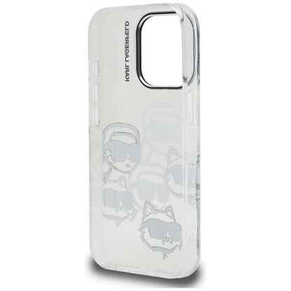 Husa pentru Apple iPhone 16 Pro Max, Karl Lagerfeld, IML Luxury Multi Head Pattern, Transparenta