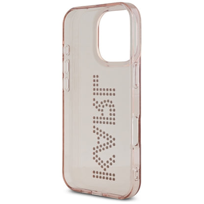 Husa pentru Apple iPhone 16 Pro Max, Karl Lagerfeld, IML Rhinestones Pink Logo, Roz