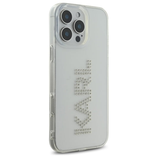 Husa pentru Apple iPhone 16 Pro Max, Karl Lagerfeld, IML Rhinestones Transparent Logo, Transparenta