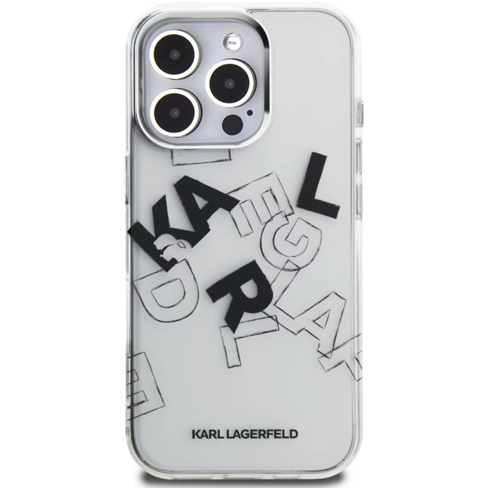 Husa pentru Apple iPhone 16 Pro Max, Karl Lagerfeld, IML Sketched Graphic Logo, Transparenta